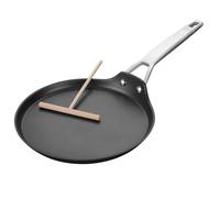 MSMK 24cm Non-Stick Crepe Pan with Wooden Spreader | Dosa Pan, Stainless Steel Stay-Cool Handle, Induction Compatible, PFOA Free
