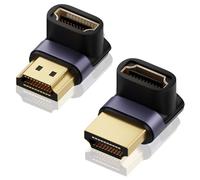 MSMXCS 2 Pack Right Angle HDMI Adapter 8K,90 and 270 Degree Adapter Male to Female HDMI 2.1 Connector Gold Plated Support 8K@60Hz 4K@120Hz for Wall Mount TV Laptop Roku Stick Monitor DVR Player