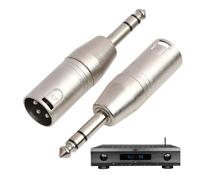 MSMXCS 2 Pack TRS XLR Male to 6.35mm Male Adapter,1/4 Inch Balanced Audio Jack to XLR Connector for Studio Mixers, Microphones and Amplifiers Metal Construction Noise-Free Signal Transmission.