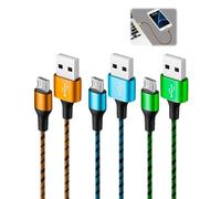 MSMXCS 2M 3Pack Micro USB Cable Android Charger Cable Lead Fast Charging | USB A to Micro Charge Cable Braided Nylon Lead for Samsung Galaxy S6 S7 Edge S5 A6 J3 J4 plus J5 J6 J7 for Huawei Y7 Xbox PS4