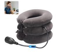 MSMXCS Neck Stretcher Cervical Traction Device for Neck Pain Relief Spine Decompression Inflatable Collar Adjustable Support Pillow for Chronic Shoulder Pain Relaxer Home Use Grey