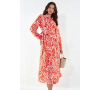 MSN Collection Women's Abstract Print Midi Wrap Dress | Size: Medium MSN Collection Multicolor M