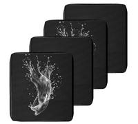 MSNCS 1/2/4 PCS Sofa Seat Cushion Covers Outdoor Waterproof,Garden Replacement Furniture Seat Covers with zipper,Washable,for Indoor Outdoor Patio Sofa(Black,60x55x10cm 4pcs)