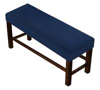MSNCS Dining Room Bench Covers, Stretch Jacquard Bench Seat Protector Cover, Rectangular Bench Cover Protecto for Bedrooms, Living Rooms, Kitchens, Removable, Washable(Navy Blue,M:90-120cm)