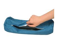 MSNCS Round Cervical Neck Roll Pillow Cover Linen Cervical Pillowcase Cylindrical Bolster Pillow Cover With Zipper For Cylindrical Cushion (Pillow Cases Only)(Blue,15cmx60cm)