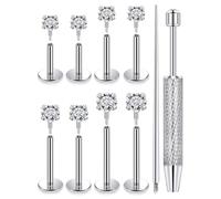 Msndnkwo Medusa Piercing Jewelry Stainless Steel Labret Jewelry Monroe Lip Rings Different Size Tragus Nail Conch Cartilage Helix Earring Stud Bar Length 6mm 8mm 10mm 12mm