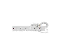 MSNR605 6-way extension lead, neon, 5.0m