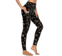 MSOKAZZLES High Waisted Exercise Yoga Pants for Women Running Sports Workout Yoga Leggings with Pockets, Dog Paws, XXL