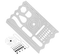MSolid ulti-Functional ToolJournal Stencils - Geometric Bookmark Tool | Stainless Drawing Stencils Bookmark for Student Kids Measuring Tracing Guide School Adult Artist Architect
