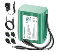 Mspalocell 12.6V Lithium-ion Battery 5200mAh, Small 12V Battery With Charger & Plug Adapter & Connection Line for Soundboks, Dab Radio, Bicycle Lighting, Headlight Taillight, Stage Piano, Sonar