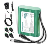 Mspalocell 12V Battery DAB Radio 12.6V 2800mAh Lithium Battery with Charger & Plug Adapter & Connection Line, for Soundboks, Headlight Taillight, Bicycle Lighting, Stage Piano, Sonar