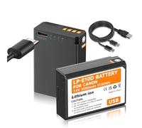 Mspalocell 2 Pack LP-E10 battery USB 2300 mAh with USB Type-C charging, compatible with Canon EOS 1100D 1200D 1300D 2000D Rebel T3 T5 T6 Kiss X50 X70 L10 replacement battery