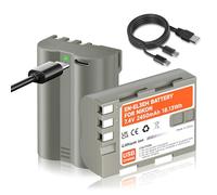 Mspalocell EN-EL3E USB-C 2450mAh replacement battery for Nikon D300 D300s D90 D80 D70 D70s D200 D100 D30 D50 D50S EN-EL3e EN EL3e ENEL3e, 2 Pack battery