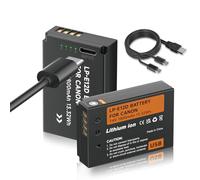 Mspalocell Pack of 2 LP-E12 USB 1800 mAh batteries with USB Type-C charging, compatible with Canon M100D Kiss x7 Rebel SL1 EOS M10 EOS M50 DSLR replacement battery