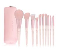 MSQ 10pcs Pink Makeup Brush Set Professional Makeup Brushes Set Comfortable to Hold and Easy to Use Full Face Travel Make up Brushes Set Professional with Bag