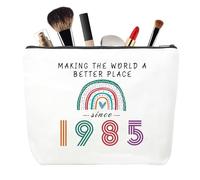 MSQ 40th Birthday Gifts for Women Comestic Bag Presents for Female 40th Birthday -Personalised 40 Year Old Lady Present Ideal for Best Friend, Sister 1985 (only Bag)