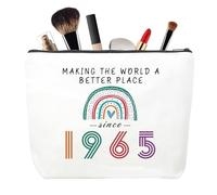 MSQ 60th Birthday Gifts for Women Comestic Bag Presents for Female 60th Birthday -Personalised 60 Year Old Lady Present Ideal for Best Friend, Sister 1965 (only Bag)