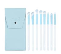MSQ Eyeshadow Brushes Professional Make Up Eye Brush Set with PU Bag Angled Brush Precision Eyeshadow Tools for Blending Defining Smudging Shading