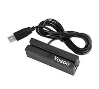 MSR90 USB Magnetic Stripe Reader, 3 Track Magnetic Stripe Reader Mini Magnetic Credit Card Reader Credit Card Swiper Reader for POS System Cash Register Plug and Play