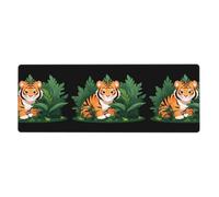MSRHIUEF A Cute Little Tiger is Hiding in The Bushes Pattern Extra Large Mouse pad Mousepad 12x31.5in for Office Gaming Learning