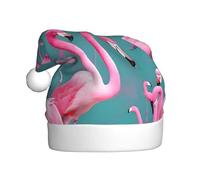 MSRHIUEF A flock of flamingos Pattern Christmas Hat for Adult Festive Celebrations as a Gift for Men and Women