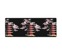 MSRHIUEF Beautiful Cherry Blossom Pagoda Pattern Extra Large Mouse pad Mousepad 12x31.5in for Office Gaming Learning