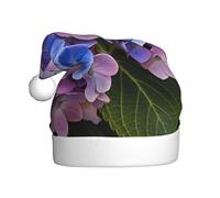 MSRHIUEF Beautiful hydrangea Pattern Christmas Hat for Adult Festive Celebrations as a Gift for Men and Women