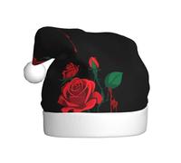 MSRHIUEF Bleeding roses Pattern Christmas Hat for Adult Festive Celebrations as a Gift for Men and Women