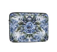MSRHIUEF Blue Snow and Flowers Stamp Portable Laptop Sleeve Case - Shockproof Portable Laptop Sleeve Bag 13 inch for Men and Women Business Travel, Office Daily Use
