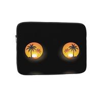 MSRHIUEF Bright Coconut Tree Sunset Stamp Portable Laptop Sleeve Case - Shockproof Portable Laptop Sleeve Bag 12 inch for Men and Women Business Travel, Office Daily Use