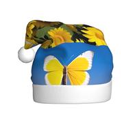 MSRHIUEF Butterfly on the Cross Pattern Christmas Hat for Adult Festive Celebrations as a Gift for Men and Women
