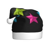 MSRHIUEF Colorful origami stars Pattern Christmas Hat for Adult Festive Celebrations as a Gift for Men and Women