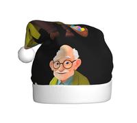 MSRHIUEF Cute old man holding an Easter egg Pattern Christmas Hat for Adult Festive Celebrations as a Gift for Men and Women