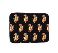 MSRHIUEF Dancing Dinosaurs Dressed in Rainbows Stamp Portable Laptop Sleeve Case - Shockproof Portable Laptop Sleeve Bag 17 inch for Men and Women Business Travel, Office Daily Use