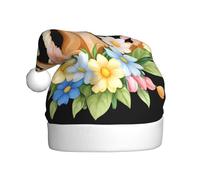 MSRHIUEF Flowers on the ship's anchor Pattern Christmas Hat for Adult Festive Celebrations as a Gift for Men and Women