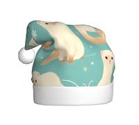 MSRHIUEF French Fashion Model Ferrets Pattern Christmas Hat for Adult Festive Celebrations as a Gift for Men and Women