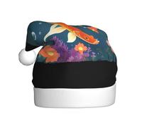 MSRHIUEF Goldfish in the sea of flowers Pattern Christmas Hat for Adult Festive Celebrations as a Gift for Men and Women