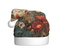 MSRHIUEF Leopard in the flowers Pattern Christmas Hat for Adult Festive Celebrations as a Gift for Men and Women