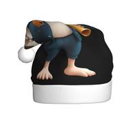 MSRHIUEF Little hedgehog playing the flute Pattern Christmas Hat for Adult Festive Celebrations as a Gift for Men and Women