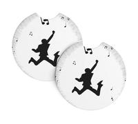 MSRHIUEF Musical Symbols Jumping Printing Car Coaster Set of 2 Waterproof, Quick Drying, Odorless for Most Cars, Trucks, SUVs