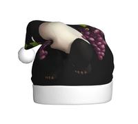 MSRHIUEF Panda under the grapes Pattern Christmas Hat for Adult Festive Celebrations as a Gift for Men and Women