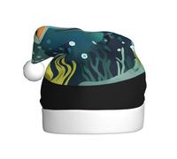 MSRHIUEF Pufferfish in the underwater world Pattern Christmas Hat for Adult Festive Celebrations as a Gift for Men and Women