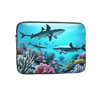 MSRHIUEF Sharks Under The sea Stamp Portable Laptop Sleeve Case - Shockproof Portable Laptop Sleeve Bag 13 inch for Men and Women Business Travel, Office Daily Use
