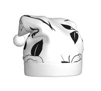 MSRHIUEF Simple Camellia Pattern Christmas Hat for Adult Festive Celebrations as a Gift for Men and Women