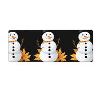 MSRHIUEF Snowman on Dead Leaves Pattern Extra Large Mouse pad Mousepad 12x31.5in for Office Gaming Learning