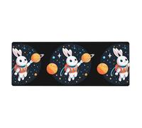 MSRHIUEF Space Rabbit in The Universe Pattern Extra Large Mouse pad Mousepad 12x31.5in for Office Gaming Learning