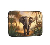 MSRHIUEF Tropical African Elephant Stamp Portable Laptop Sleeve Case - Shockproof Portable Laptop Sleeve Bag 12 inch for Men and Women Business Travel, Office Daily Use