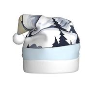 MSRHIUEF White Snowy Mountains Pattern Christmas Hat for Adult Festive Celebrations as a Gift for Men and Women