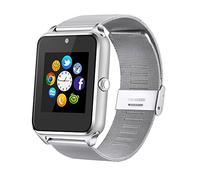 MSRMUS Replaceable Band Bluetooth Smart Watch Compatible for Iphone 5s/6/6s/7/7s and Android 4.2 or above, Anti Lost and Pedometer Fitness Tracker - Black