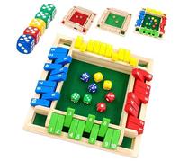 MSRXUP Shut The Box Game, Wooden Dice Board Game for 2-4 Players, Flip Number Panels, Upgraded Math Learning Table Game for Kids and Adults, for Home, Classroom and Family Game Nights (Colorful)